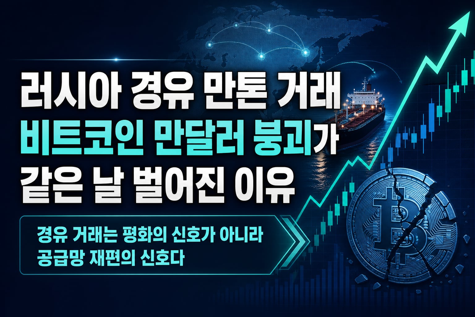 러시아 경유 300만톤 거래, 비트코인 8만달러 붕괴가 같은 날 벌어진 이유