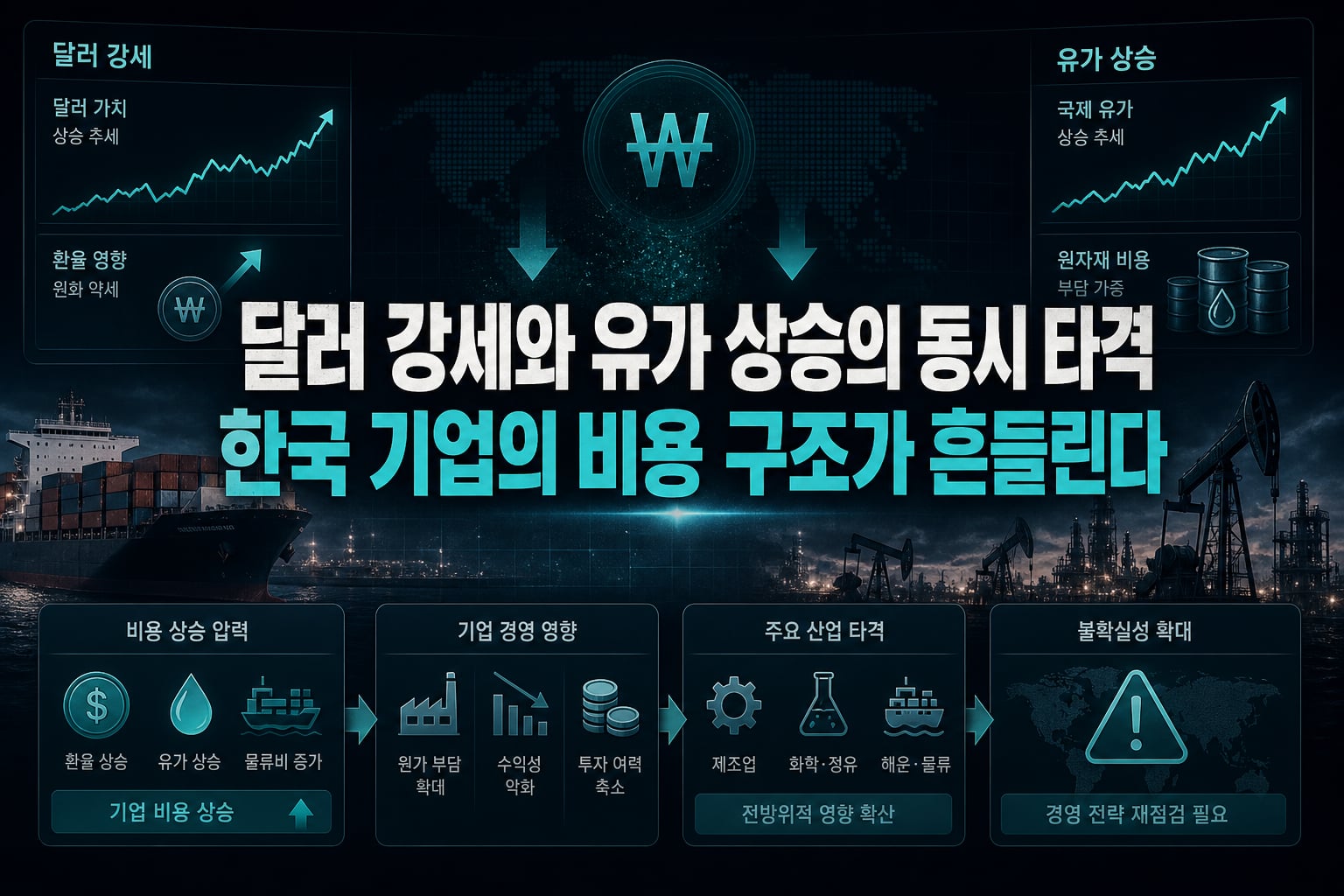 달러 강세와 유가 상승의 동시 타격, 한국 기업의 비용 구조가 흔들린다