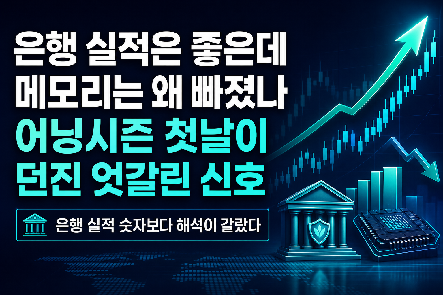 은행 실적은 좋은데 메모리는 왜 빠졌나, 어닝시즌 첫날이 던진 엇갈린 신호