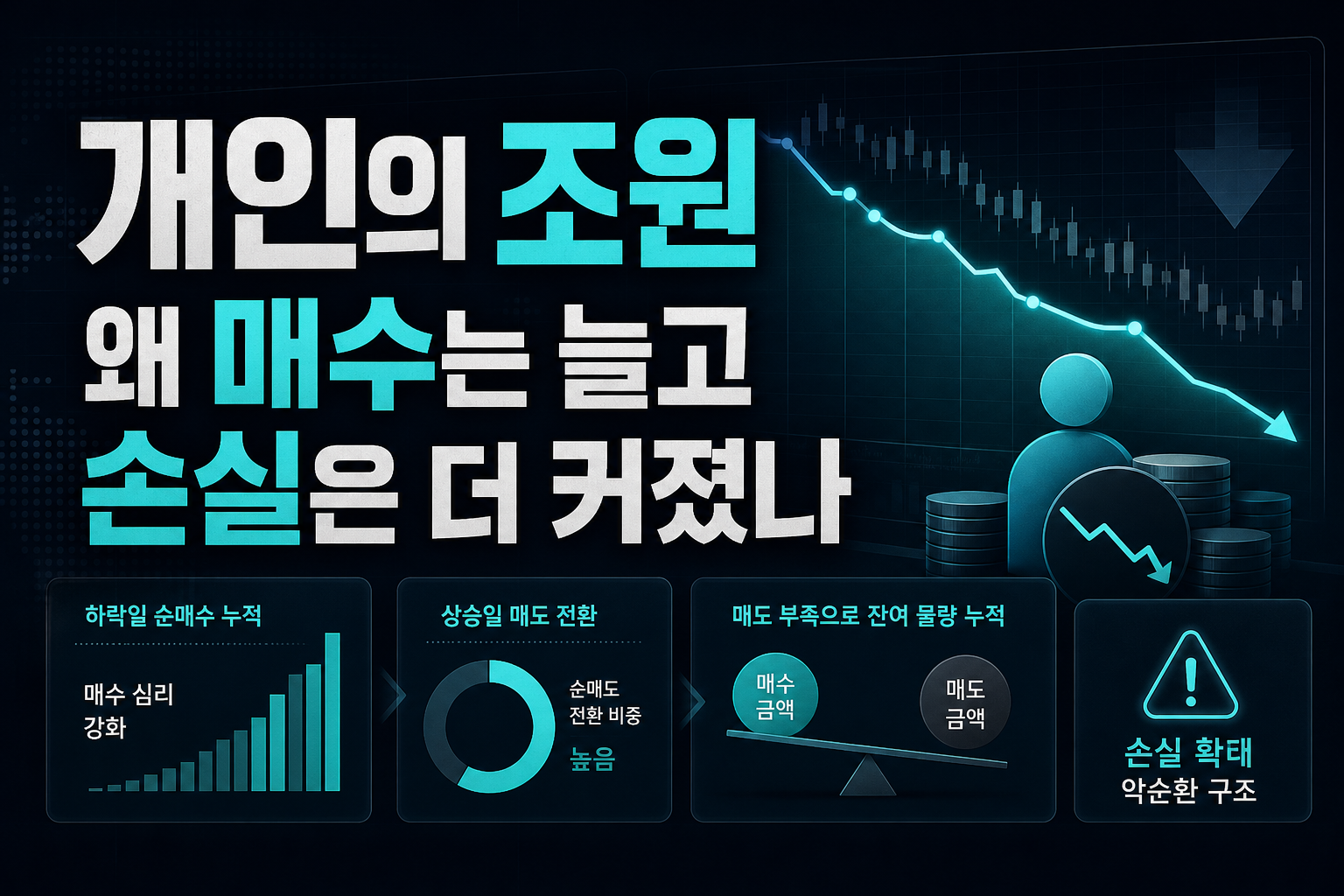 개인의 25조원, 왜 매수는 늘고 손실은 더 커졌나