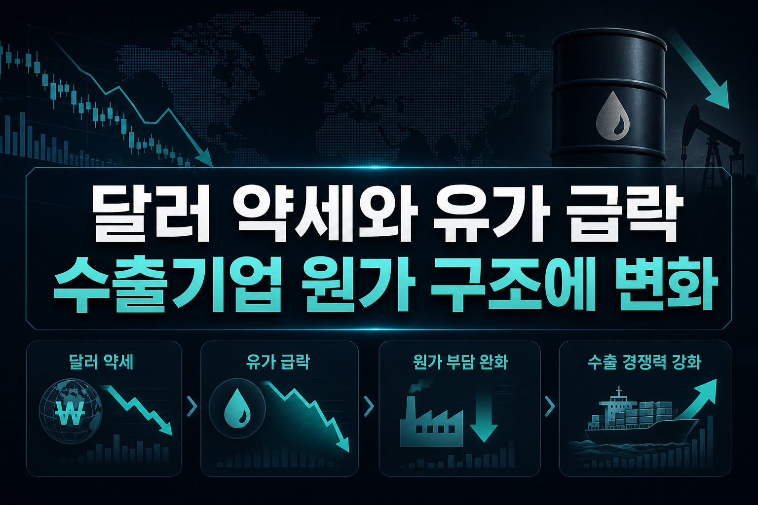 달러 약세와 유가 급락, 수출기업 원가 구조에 변화