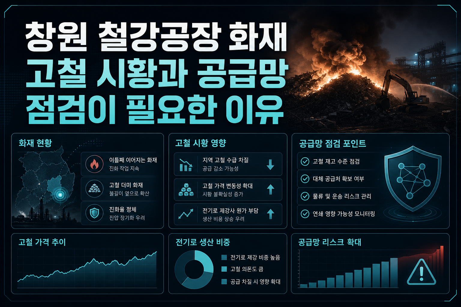 창원 철강공장 화재, 고철 시황과 공급망 점검이 필요한 이유