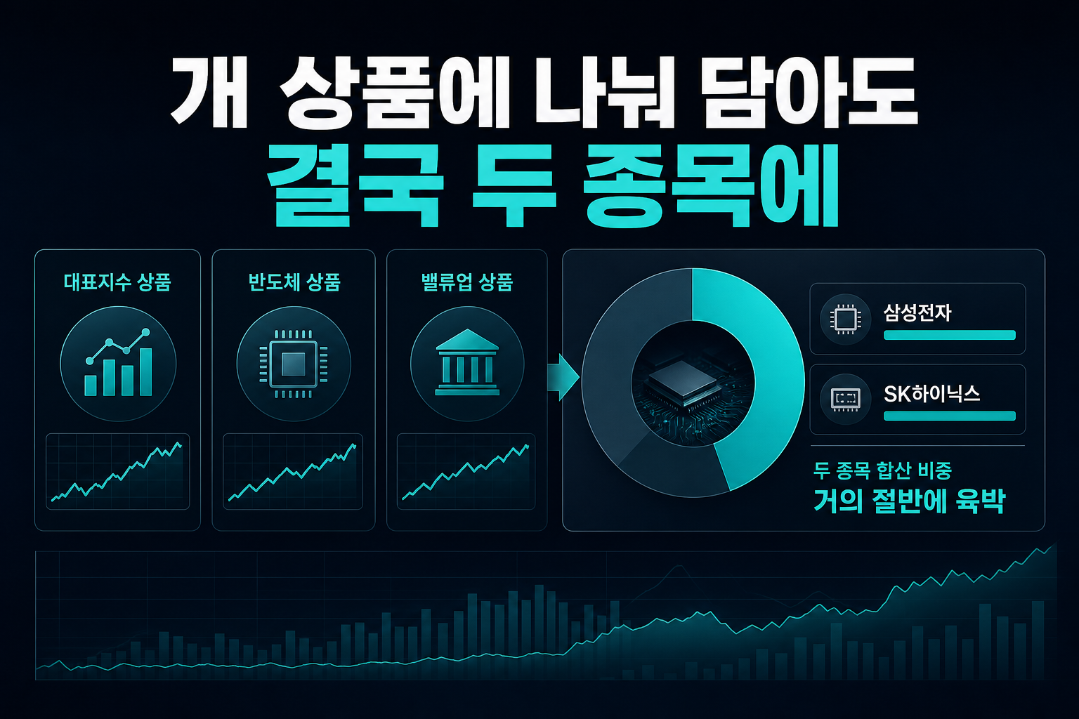 3개 상품에 나눠 담아도 결국 두 종목에 48%