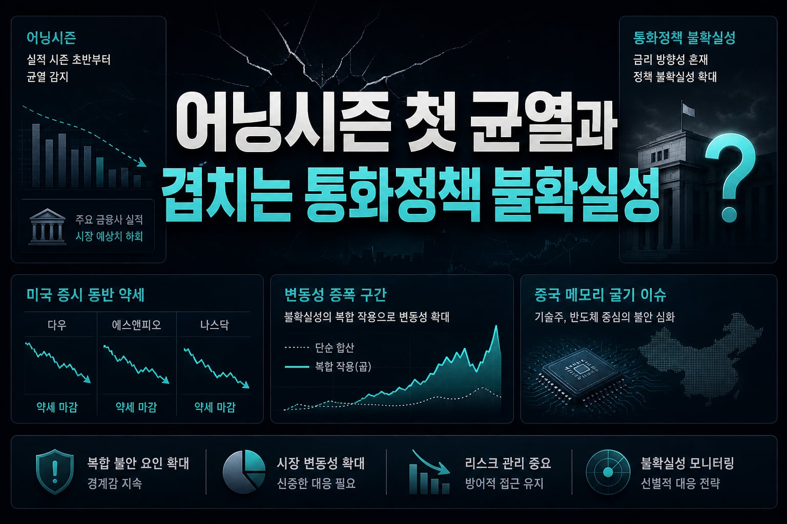 어닝시즌 첫 균열과 겹치는 통화정책 불확실성