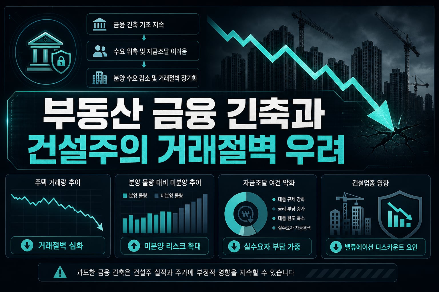 부동산 금융 긴축과 건설주의 거래절벽 우려