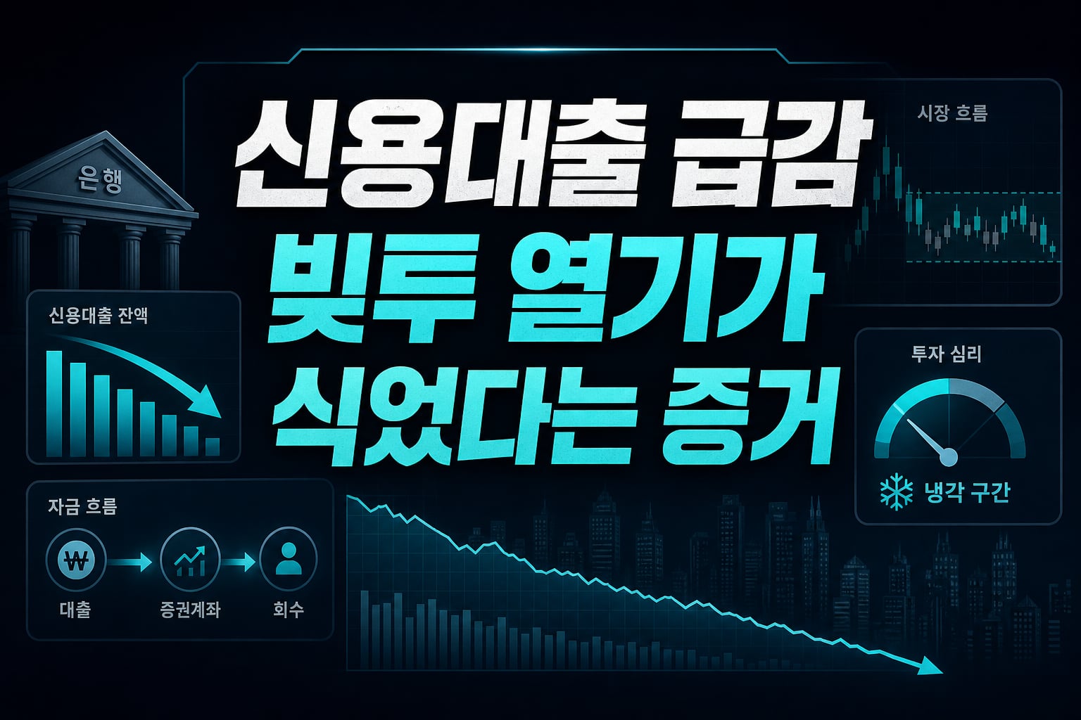 신용대출 급감, 빚투 열기가 식었다는 증거
