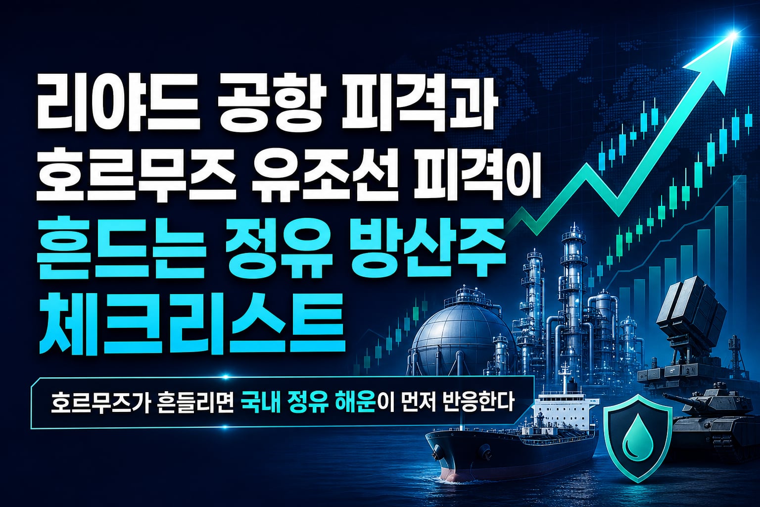 리야드 공항 피격과 호르무즈 유조선 피격이 흔드는 정유·방산주 체크리스트