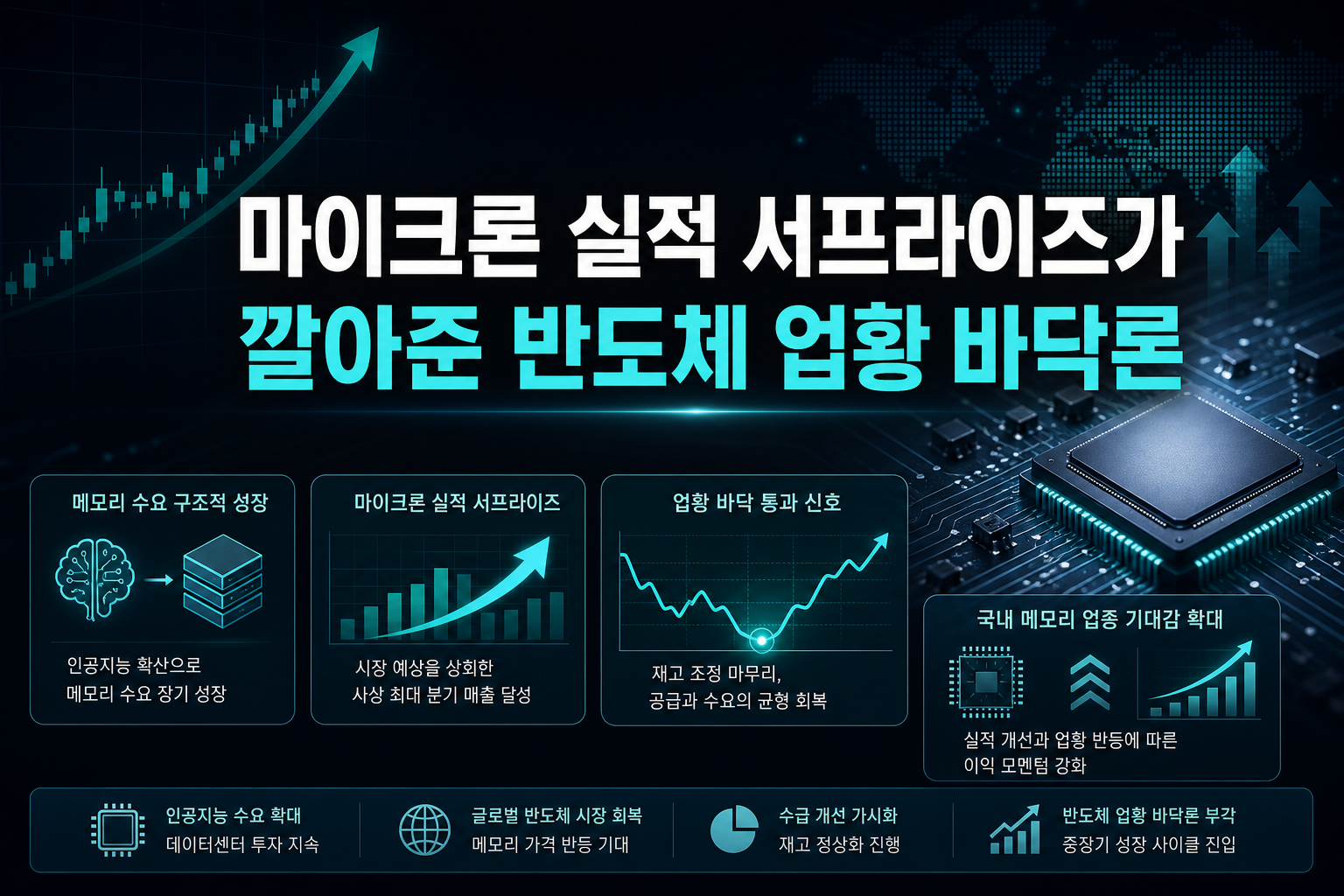 마이크론 실적 서프라이즈가 깔아준 반도체 업황 바닥론