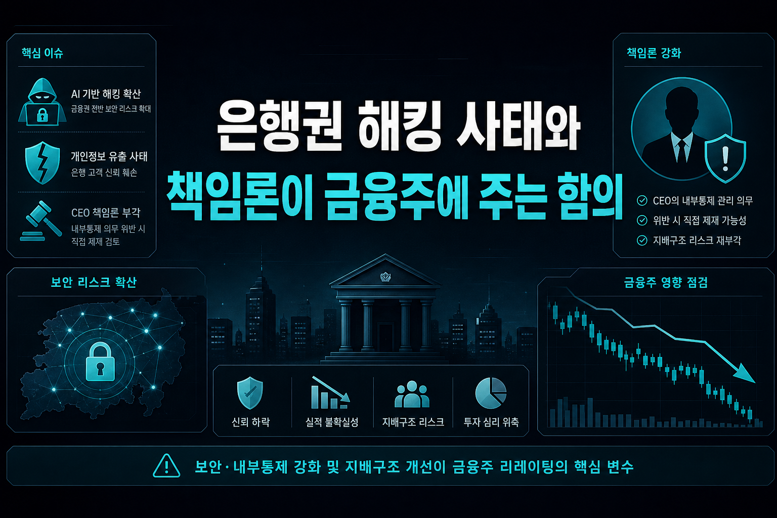 은행권 해킹 사태와 CEO 책임론이 금융주에 주는 함의