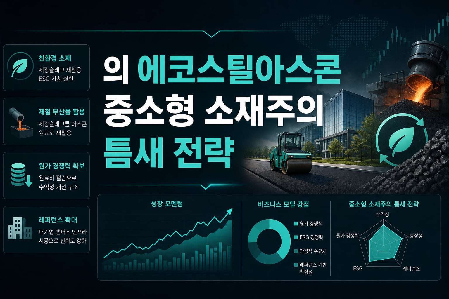 SG의 에코스틸아스콘, 중소형 소재주의 틈새 전략
