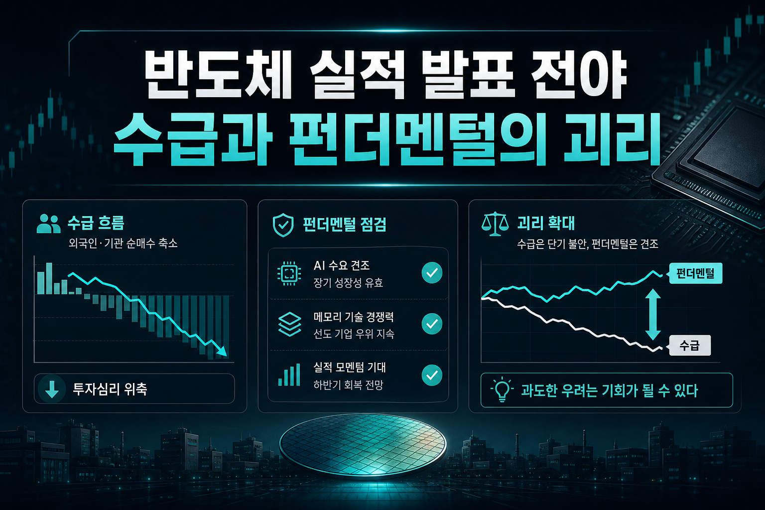 반도체 실적 발표 전야, 수급과 펀더멘털의 괴리