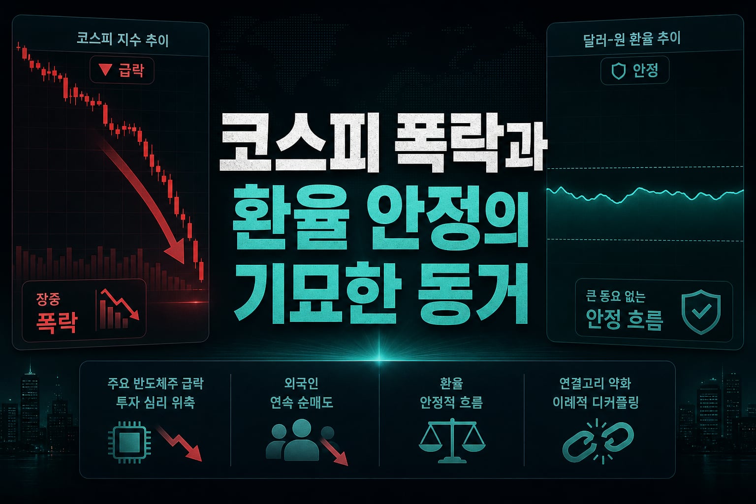 코스피 7% 폭락과 환율 안정의 기묘한 동거