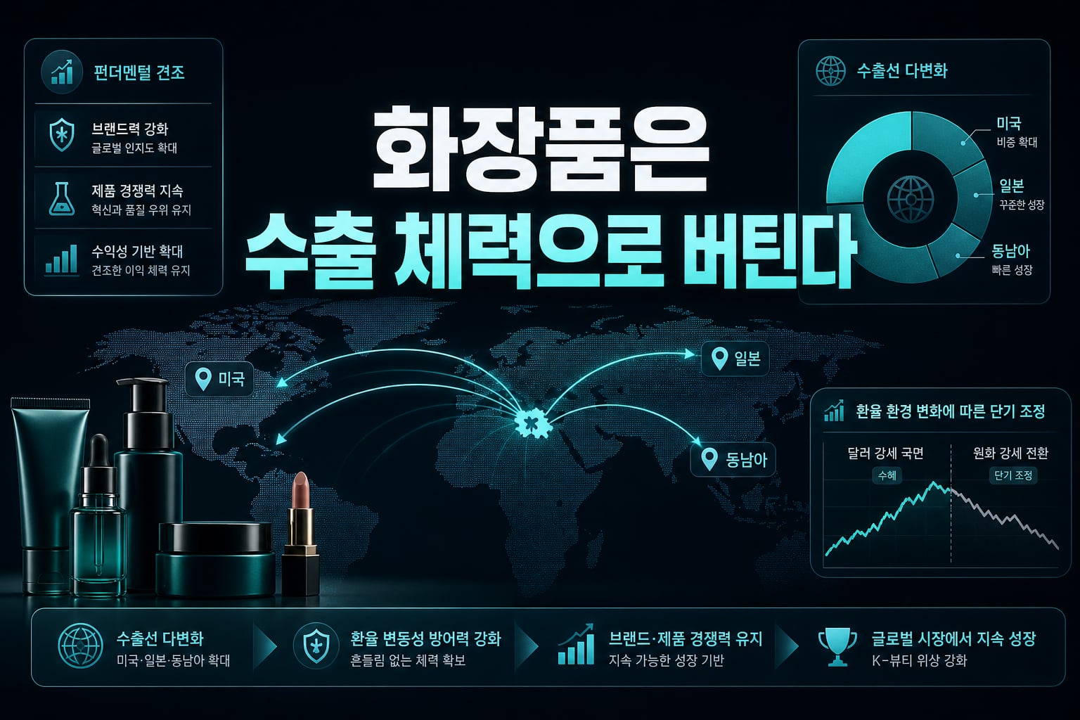 화장품은 수출 체력으로 버틴다