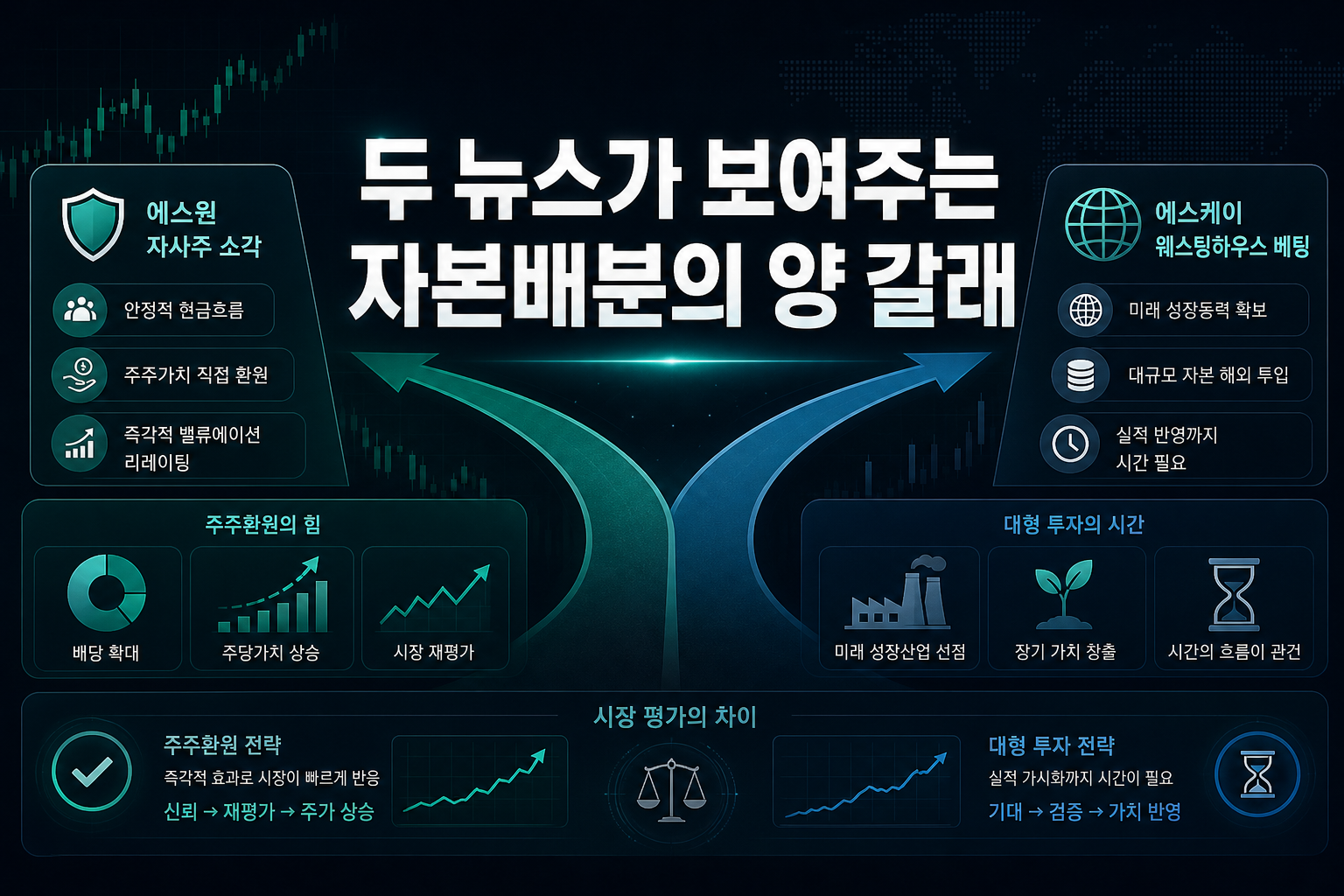 두 뉴스가 보여주는 자본배분의 양 갈래