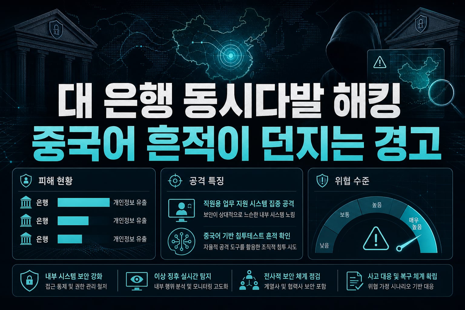 5대 은행 동시다발 해킹, 중국어 흔적이 던지는 경고