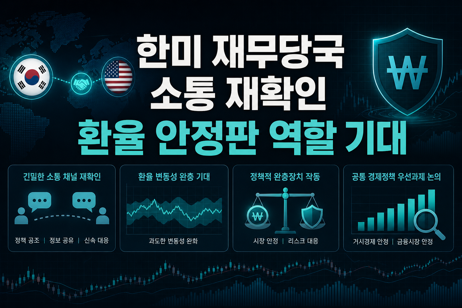 한미 재무당국 소통 재확인, 환율 안정판 역할 기대