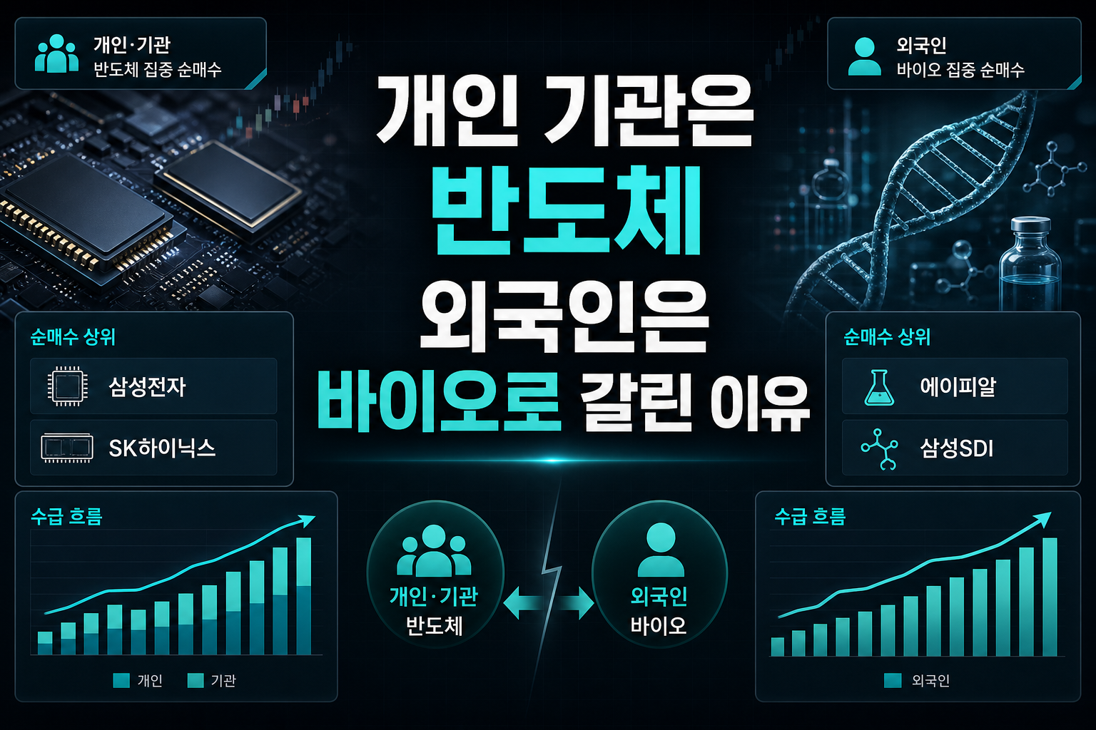 개인·기관은 반도체, 외국인은 바이오로 갈린 이유