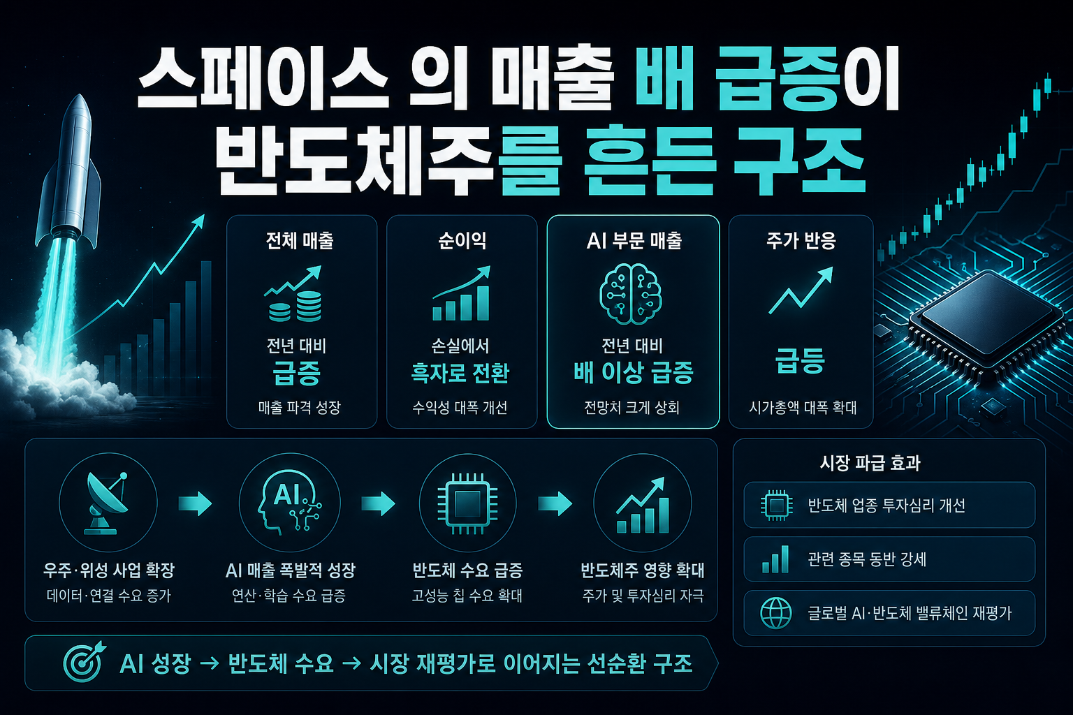 스페이스X의 AI 매출 9배 급증이 반도체주를 흔든 구조