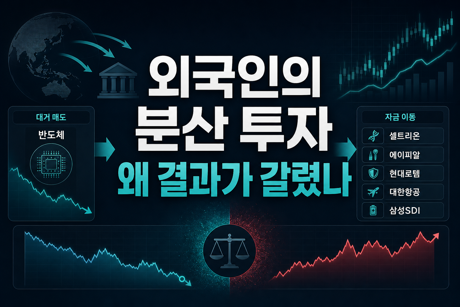 외국인의 분산 투자, 왜 결과가 갈렸나
