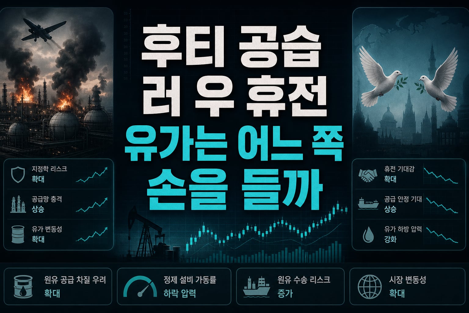 후티 공습 vs 러-우 휴전, 유가는 어느 쪽 손을 들까