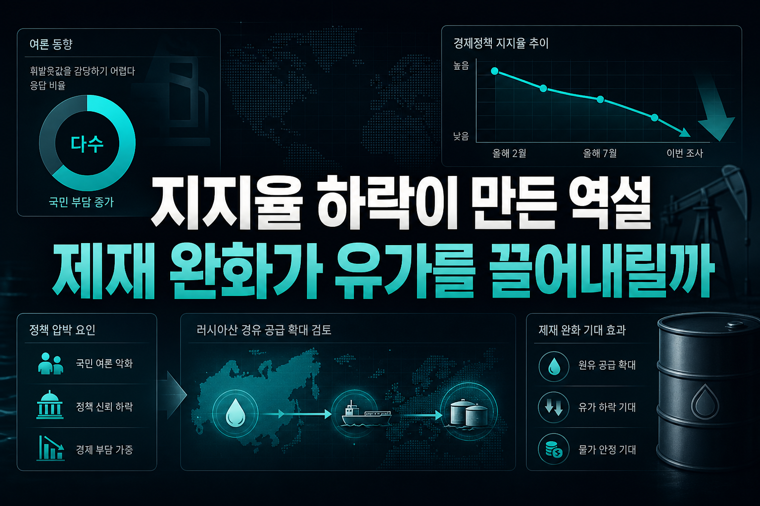 지지율 하락이 만든 역설, 제재 완화가 유가를 끌어내릴까