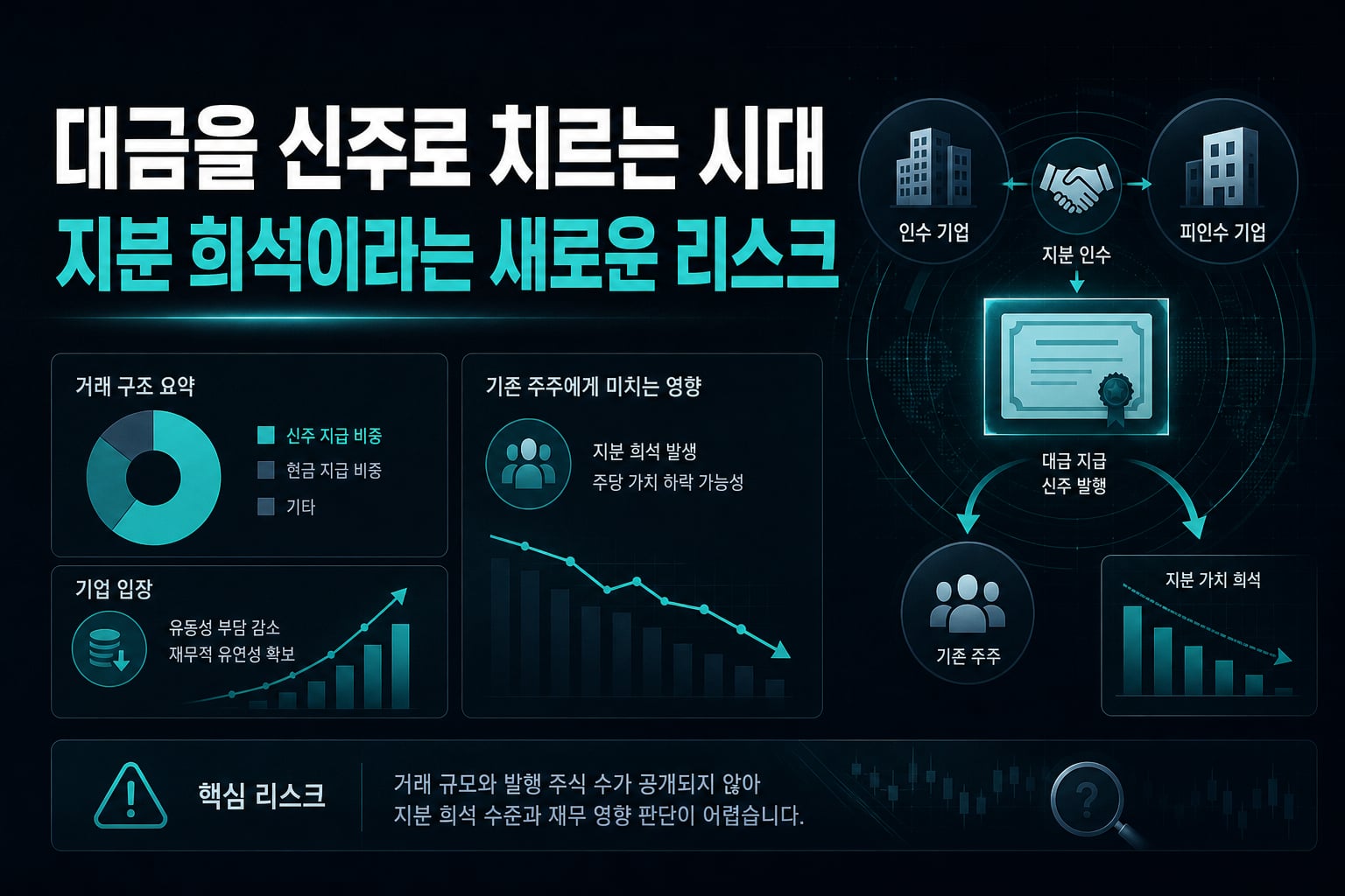 M&A 대금을 신주로 치르는 시대, 지분 희석이라는 새로운 리스크