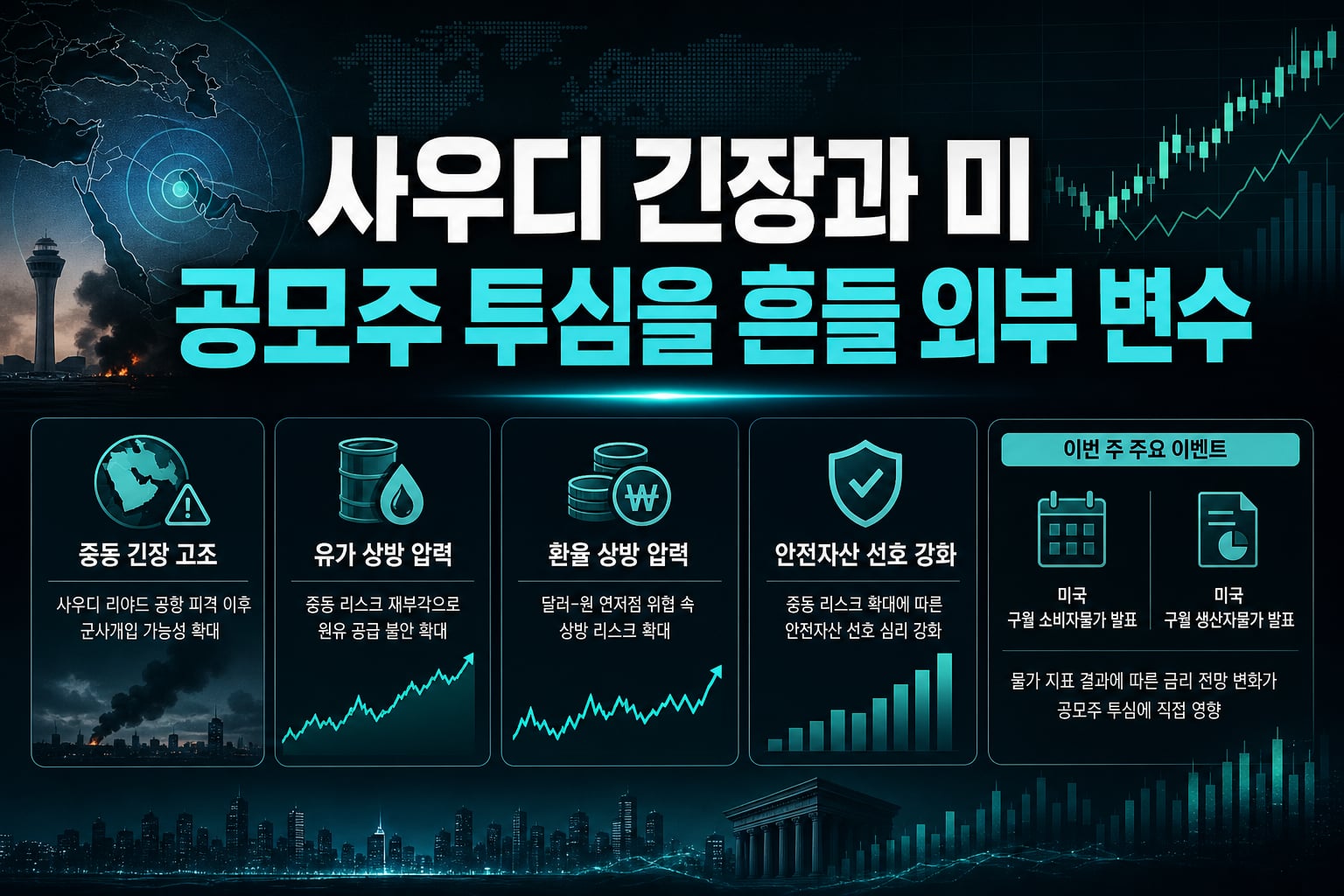 사우디 긴장과 미 CPI, 공모주 투심을 흔들 외부 변수