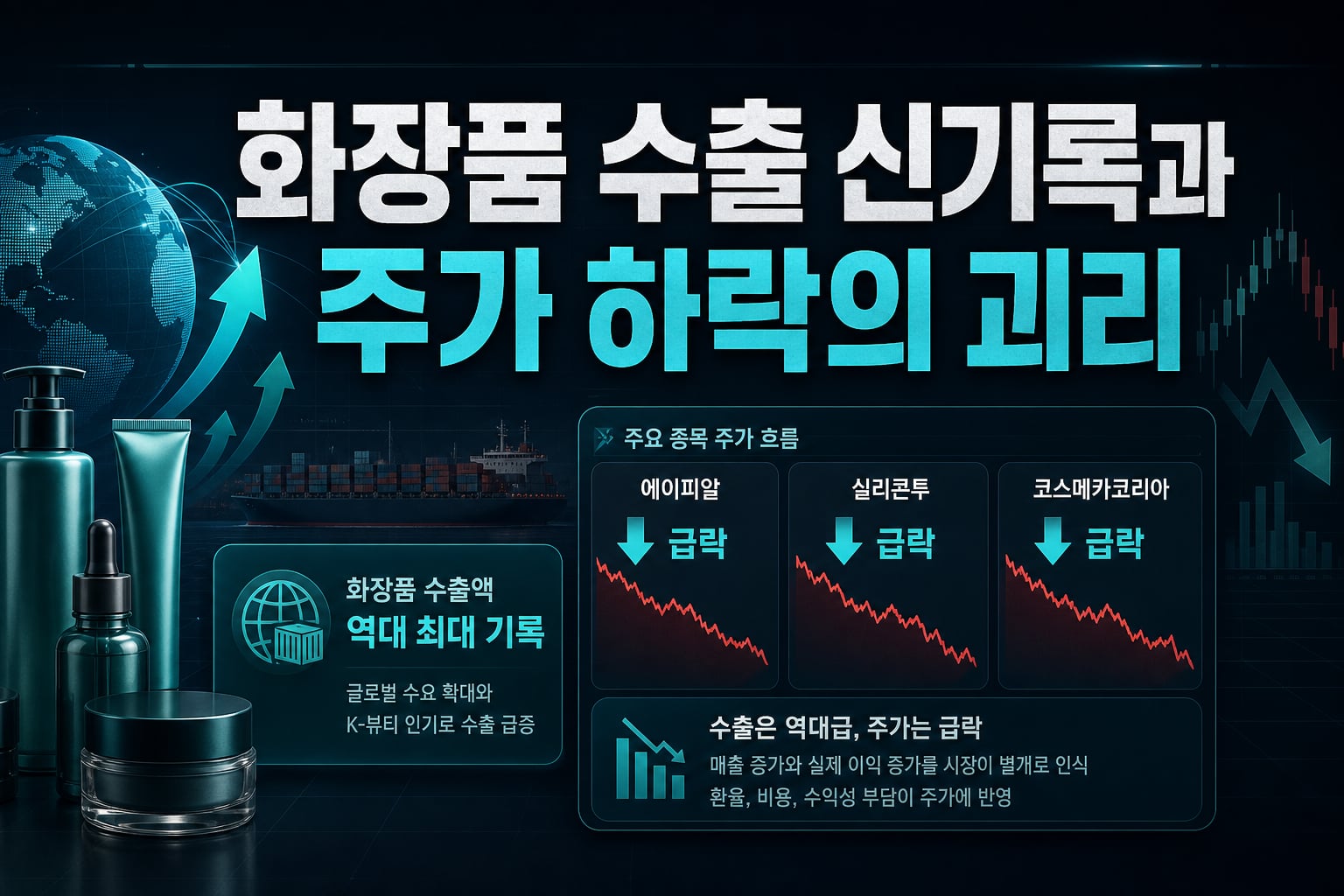 화장품 수출 신기록과 주가 하락의 괴리