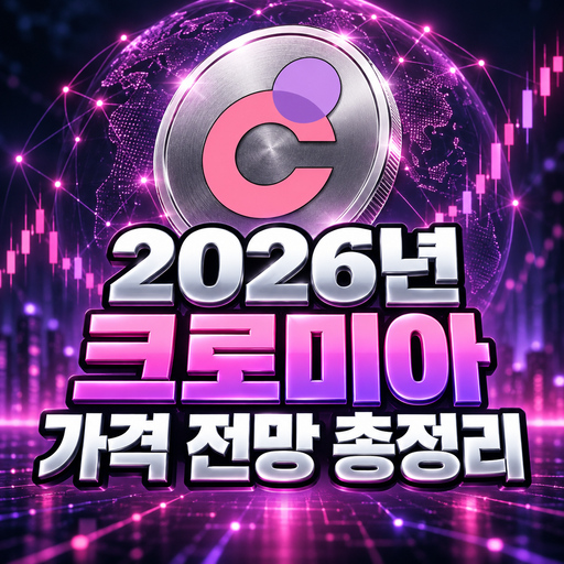 공식 크로미아 로고와 중앙에 배치한 2026년 크로미아 가격 전망 총정리
