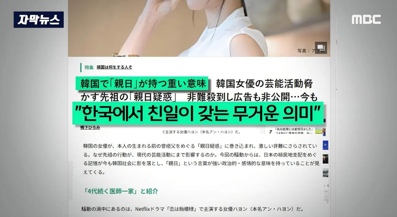 日," 한국은 왜 용서하지 않나?" 배우 하영 증조부 친일 논란