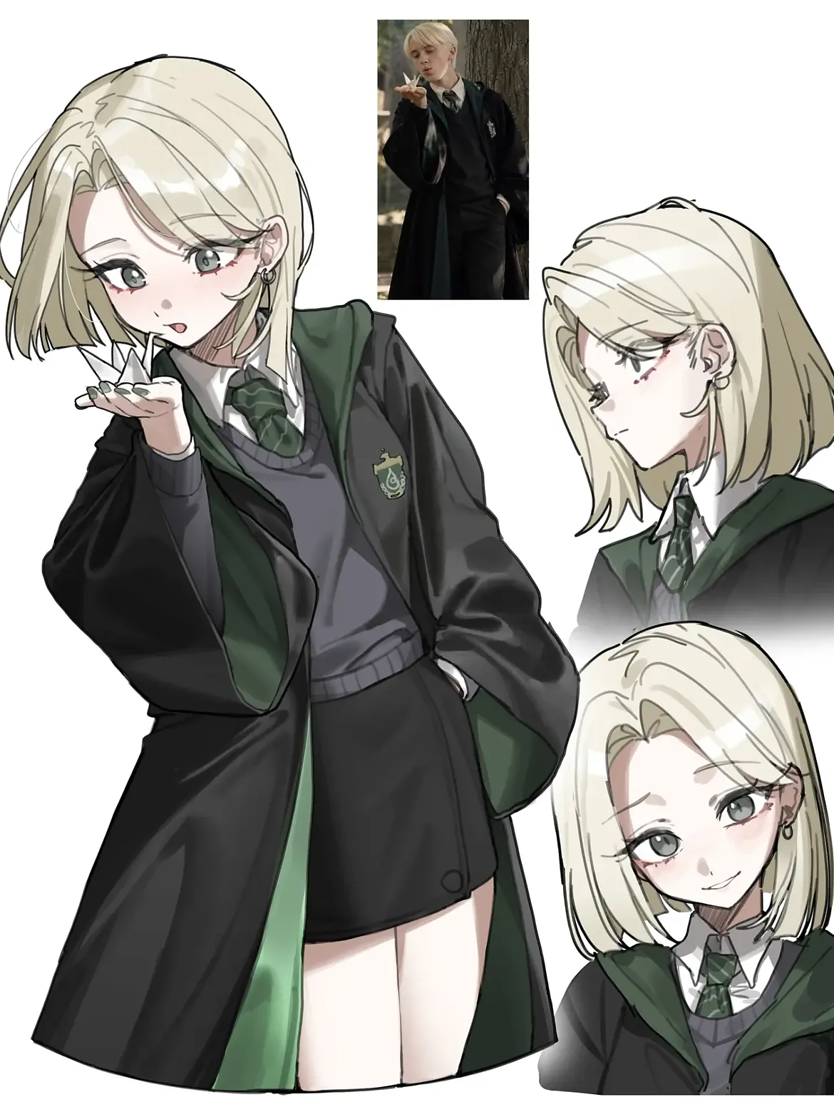 Drawings of scenes featuring a Female Draco Malfoid from the movies cr- take, gaueaul, fernrain-3.webp