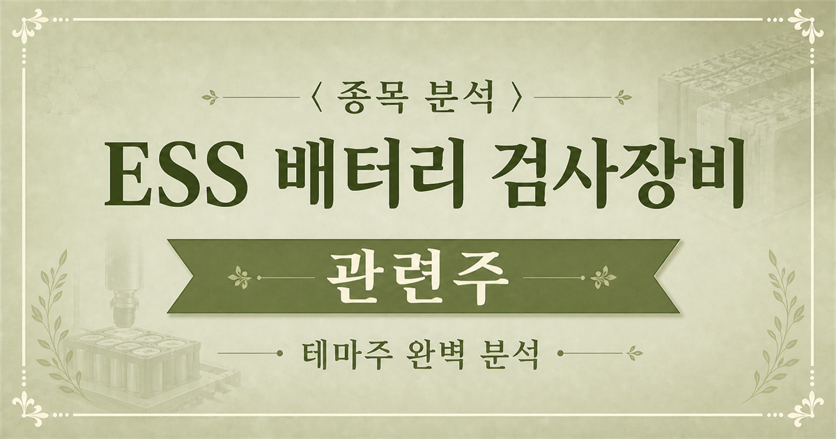 ESS 배터리 검사 공정과 장비를 표현한 ESS 배터리 검사장비 관련주 분석 표지