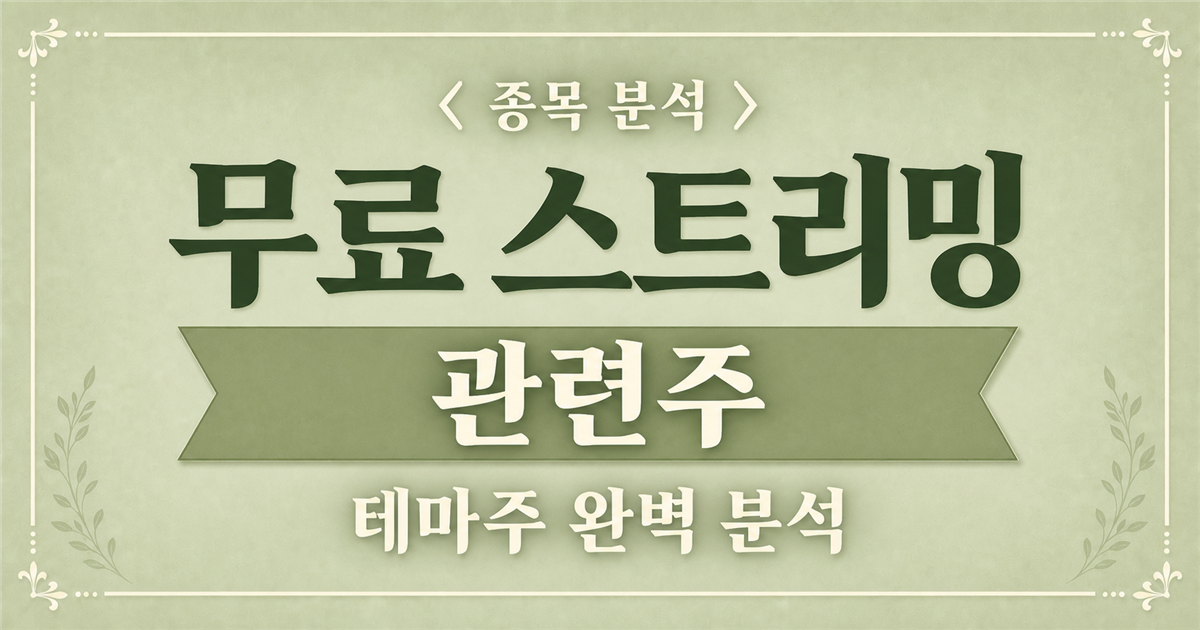 무료 스트리밍 관련주 종목 분석 표지