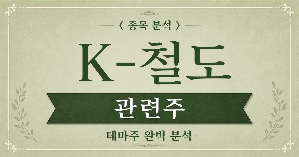 현대로템 모로코 전동차 LTSS 수주와 K-철도 관련주 종목 분석 표지 이미지