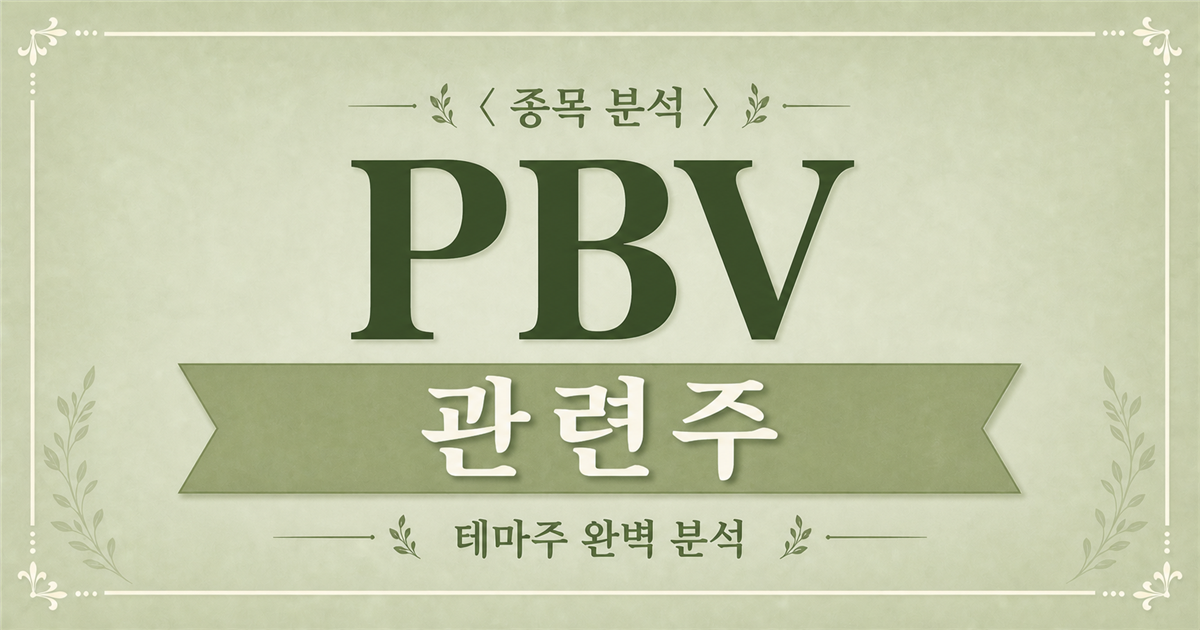 PBV 관련주 종목 분석 표지