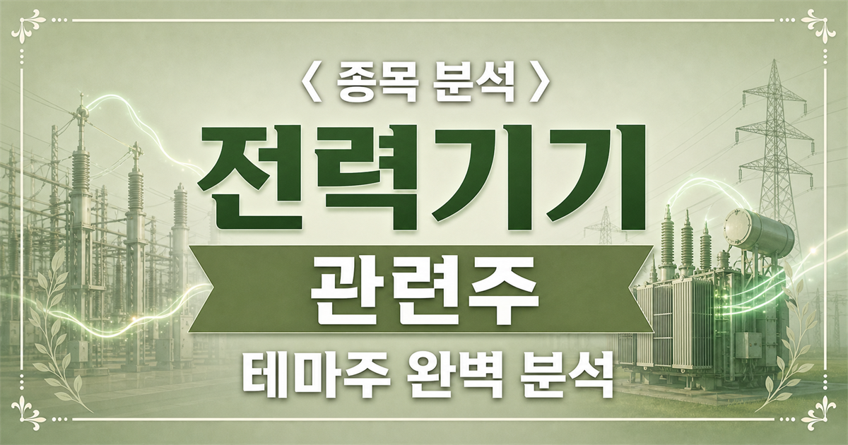 하반기 전력기기 수주와 전력망 인프라를 표현한 종목 분석 표지
