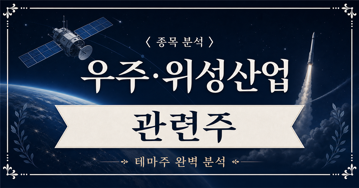 위성과 발사체가 지구 궤도를 비행하는 우주·위성산업 관련주 메인 이미지