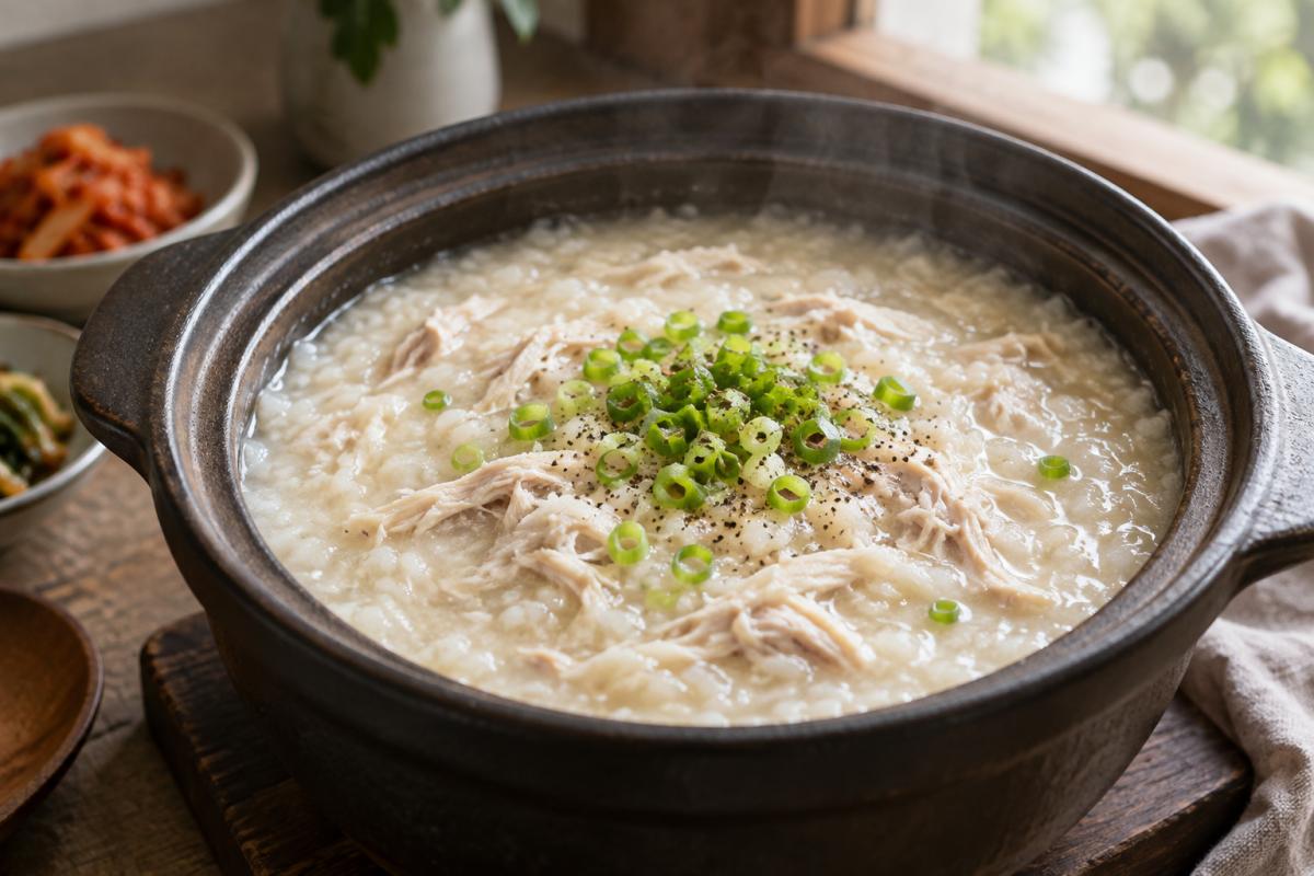 부드러운 닭죽 만들기: 쌀 불리기와 볶기 요령까지
